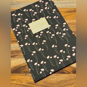 Bruno Visconti Soft Touch Pink Poppies on Black Floral Notebook Journal A5 NEW
